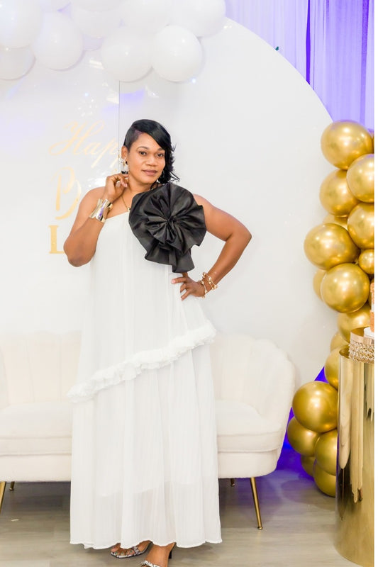 3D FLOWERS MAXI DRESS