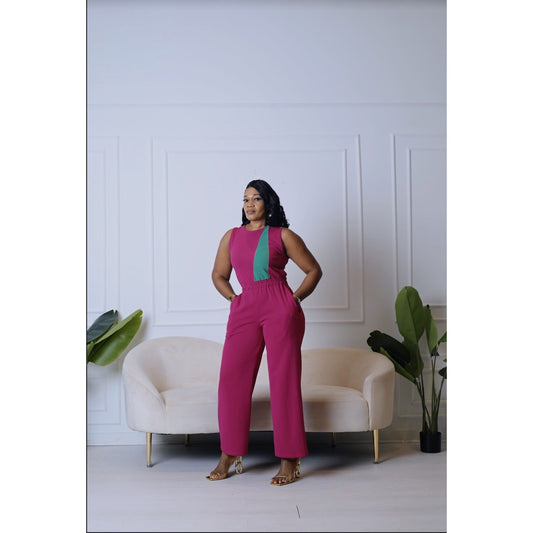 JADE JUMPSUIT PINK & GREEN