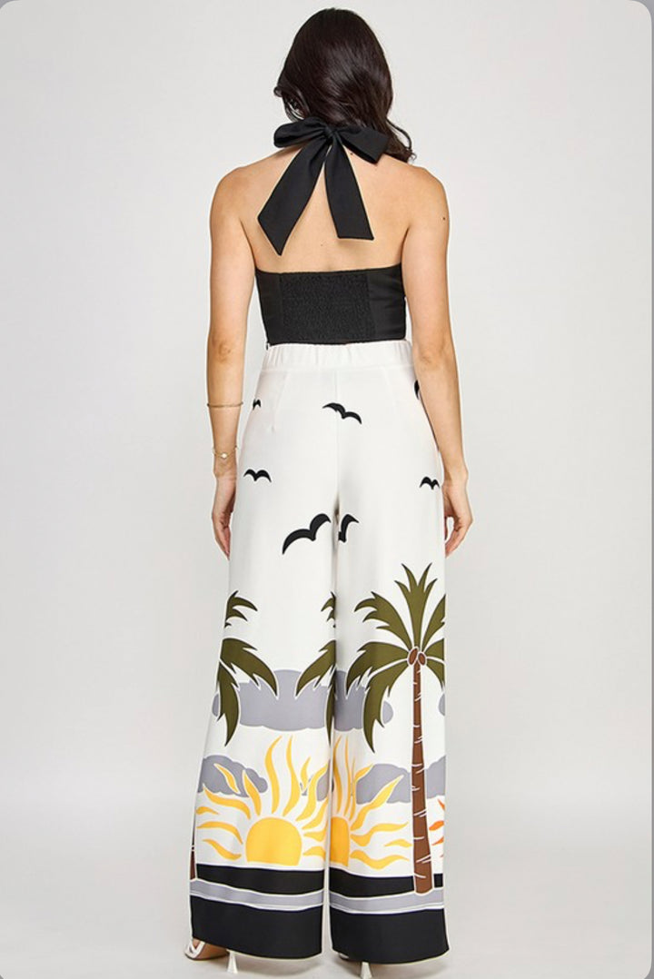 PALM TREE PANTS SET