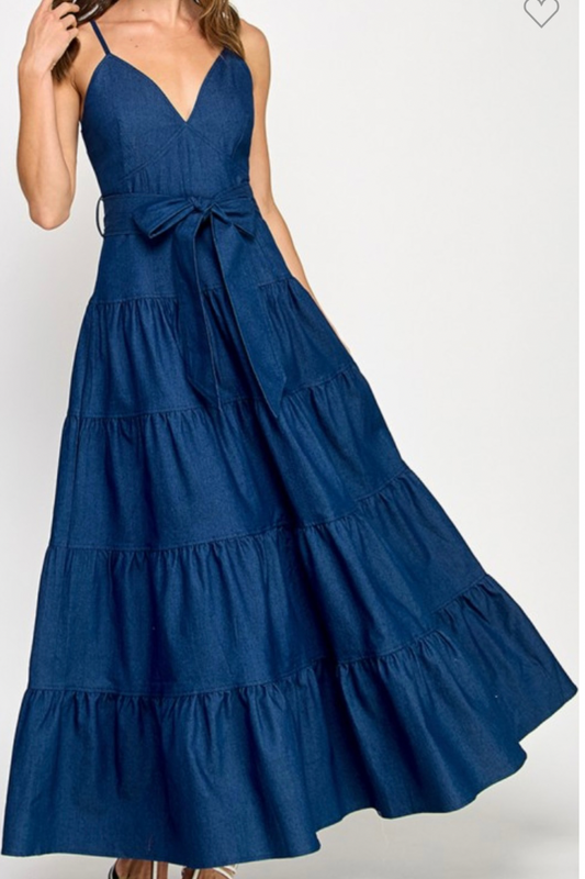 TIA DEMIN MAXI DRESS